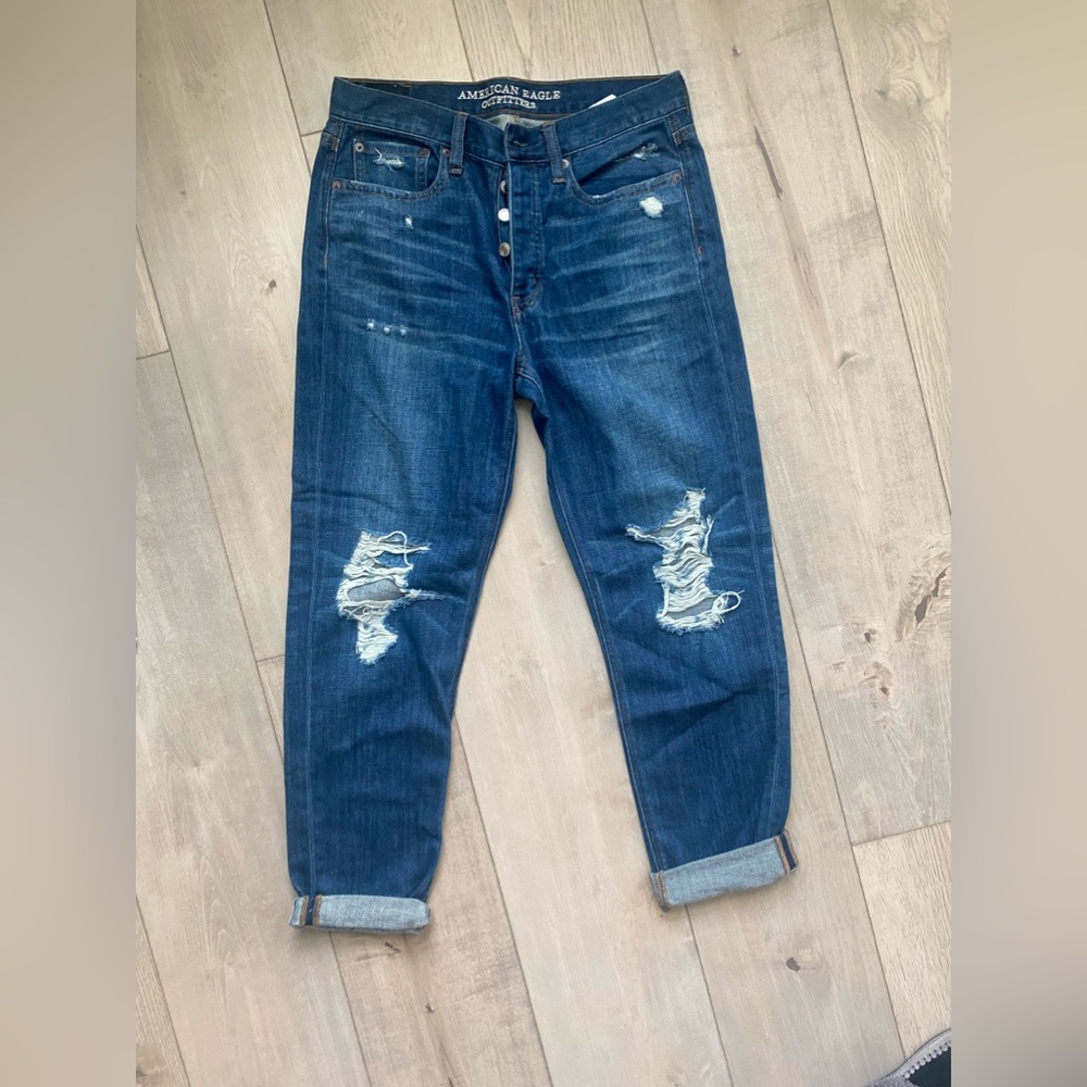 American eagle jeans, destroyed, high rise